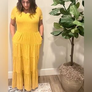 Chelsea & Theodore Sunny Yellow Maxi Dress